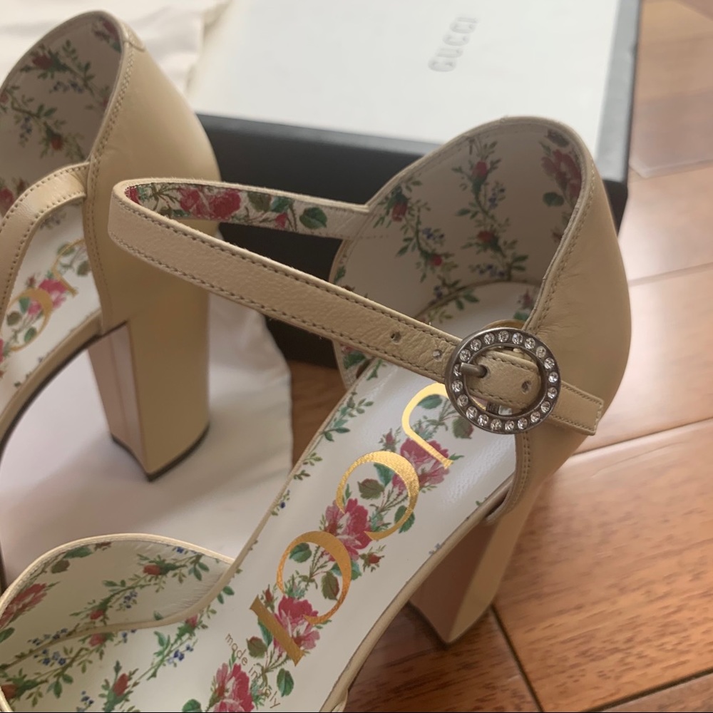 Gucci | Platform Heels Off White Leather 36.5 - Picture 4 of 9